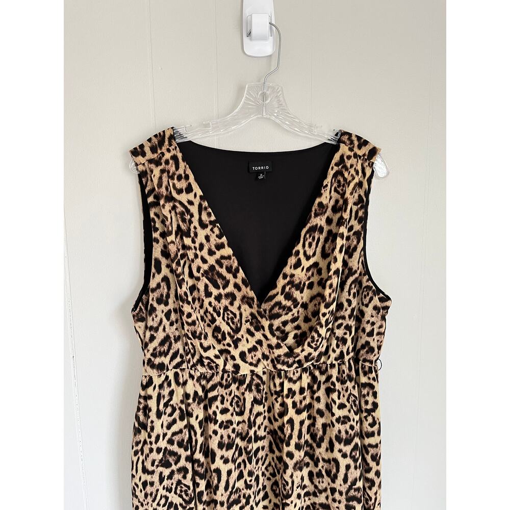 Torrid Leopard Print Asymmetrical Hem Midi Dress … - image 2